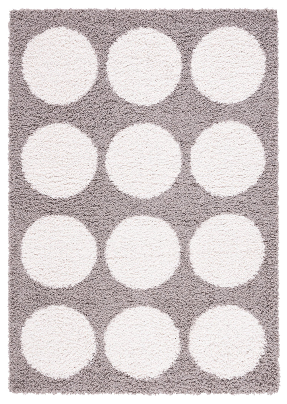 Safavieh Calico Contemporary Plush Shag Area Rug With Geometric Design - Luxurious Softness & Durability Grey ,Ivory Polyester Clc120f-9