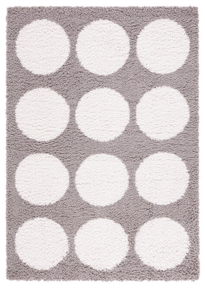Safavieh Calico Contemporary Plush Shag Area Rug With Geometric Design - Luxurious Softness & Durability Grey ,Ivory Polyester Clc120f-9