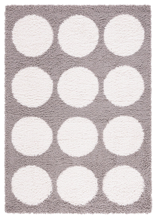 Safavieh Calico Contemporary Plush Shag Area Rug With Geometric Design - Luxurious Softness & Durability Grey ,Ivory Polyester Clc120f-9