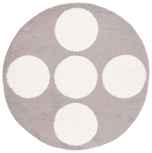 Safavieh Calico Contemporary Plush Shag Area Rug With Geometric Design - Luxurious Softness & Durability Grey ,Ivory Polyester Clc120f-9