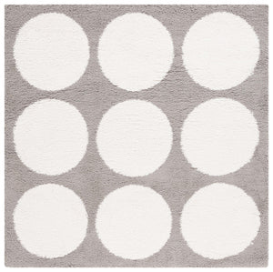 Safavieh Calico Contemporary Plush Shag Area Rug With Geometric Design - Luxurious Softness & Durability Grey ,Ivory Polyester Clc120f-9