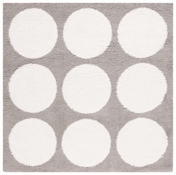 Safavieh Calico Contemporary Plush Shag Area Rug With Geometric Design - Luxurious Softness & Durability Grey ,Ivory Polyester Clc120f-9