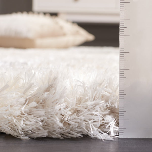 Safavieh Cloud Shag Plush Polyester Area Rug Two Inch Pile Ivory Grey Living Room Accent CLD109A-6