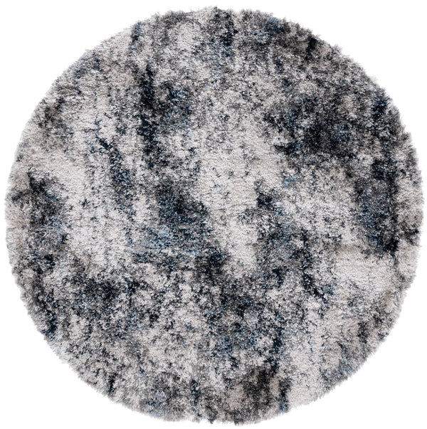 Safavieh Cloud Elegant Shag Area Rug – Luxurious Comfort With Modern Abstract Design For Stylish Spaces Grey ,Blue Polyester Cld110f-9