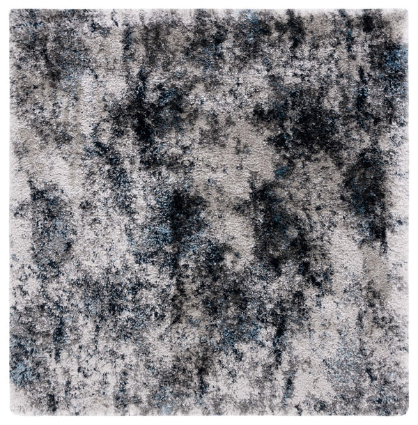 Safavieh Cloud Elegant Shag Area Rug – Luxurious Comfort With Modern Abstract Design For Stylish Spaces Grey ,Blue Polyester Cld110f-9