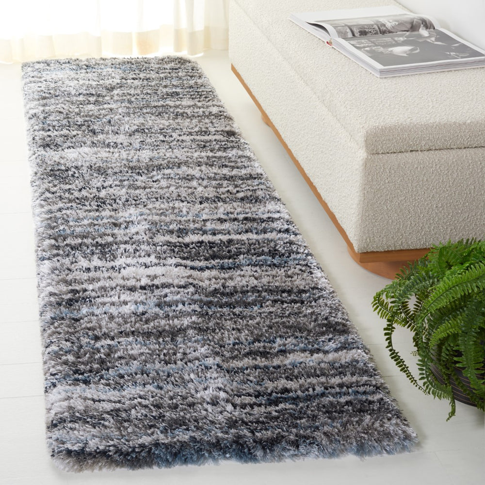 Safavieh Cloud Shag 111 Power Loomed Shag Rug Grey / Blue 9' x 12'