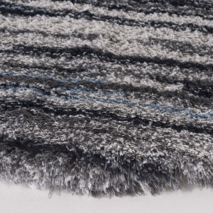 Safavieh Cloud Shag 111 Power Loomed Shag Rug Grey / Blue 6'-7" x 6'-7" Round