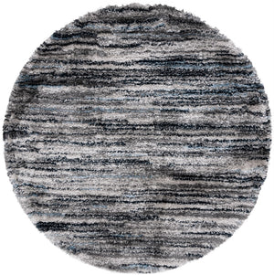 Safavieh Cloud Shag 111 Power Loomed Shag Rug Grey / Blue 6'-7" x 6'-7" Round