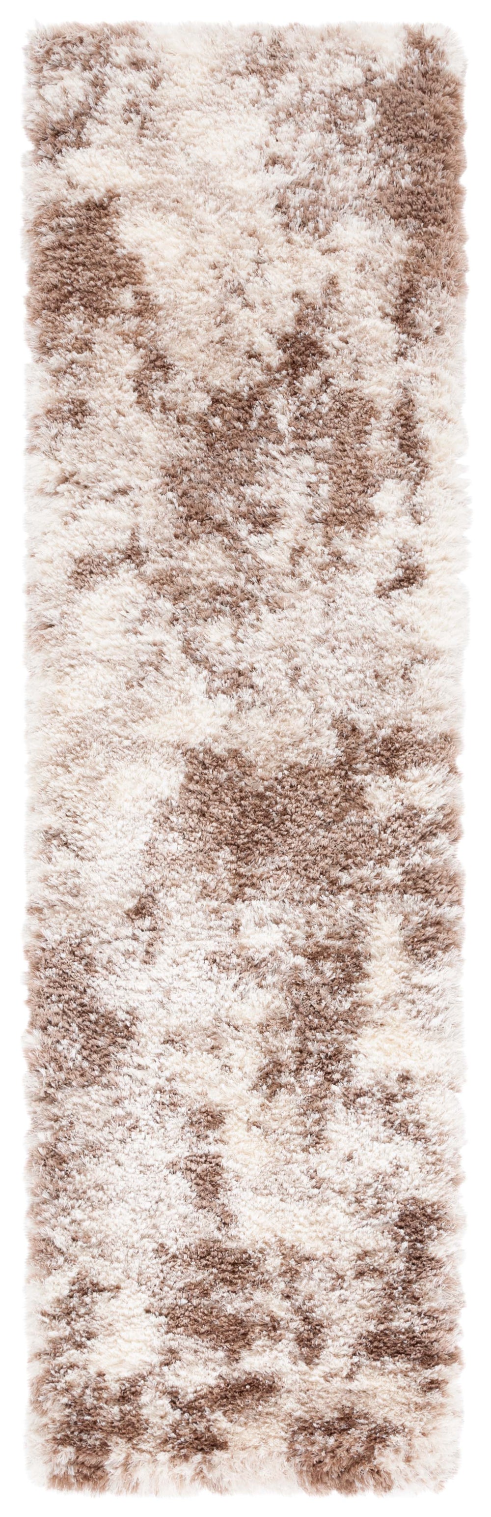 Safavieh Cloud Plush Area Rug - Luxurious Shag Texture, Ethically Made, Stylish Design For Any Décor Ivory ,Brown Polyester Cld114a-9