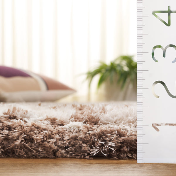 Safavieh Cloud Plush Area Rug - Luxurious Shag Texture, Ethically Made, Stylish Design For Any Décor Ivory ,Brown Polyester Cld114a-9