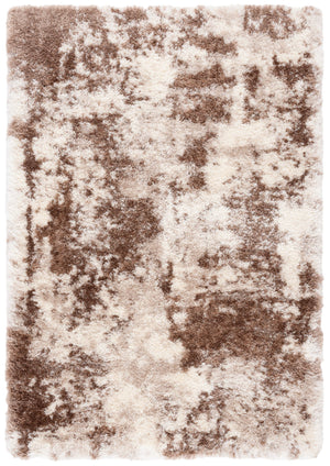Safavieh Cloud Plush Area Rug - Luxurious Shag Texture, Ethically Made, Stylish Design For Any Décor Ivory ,Brown Polyester Cld114a-9