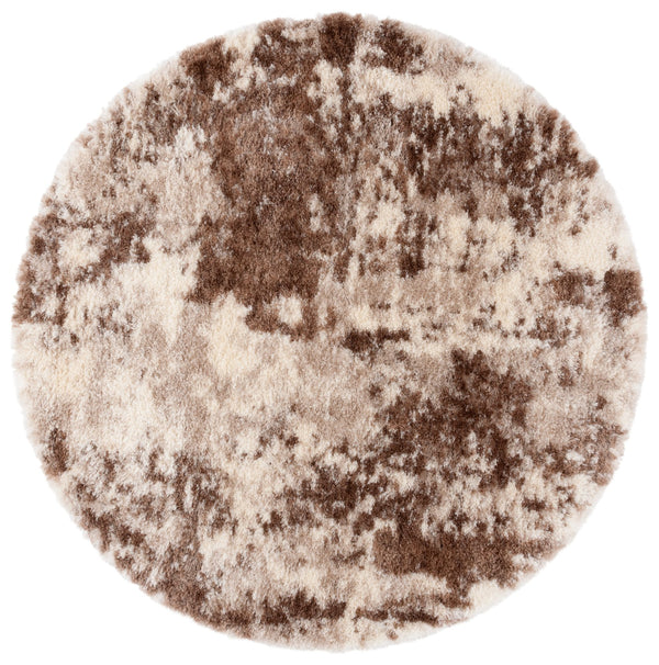 Safavieh Cloud Plush Area Rug - Luxurious Shag Texture, Ethically Made, Stylish Design For Any Décor Ivory ,Brown Polyester Cld114a-9