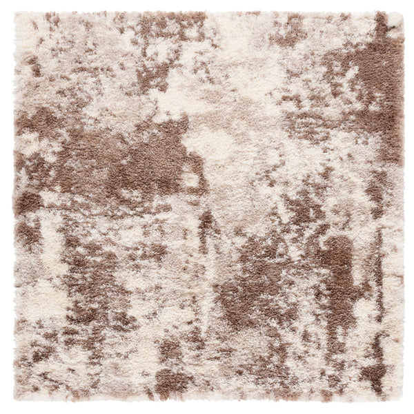 Safavieh Cloud Plush Area Rug - Luxurious Shag Texture, Ethically Made, Stylish Design For Any Décor Ivory ,Brown Polyester Cld114a-9