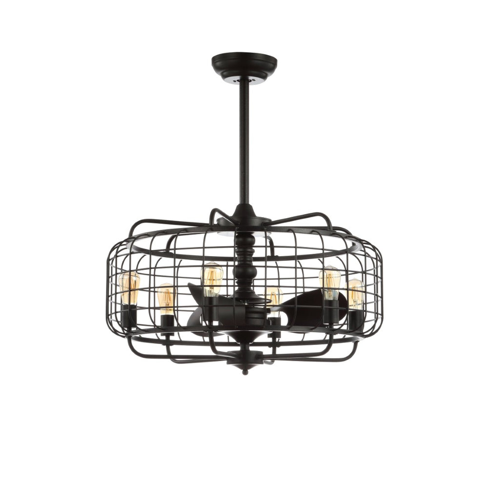Safavieh LARSIN, LARSIN 30-Inch Black Iron Ceiling Fan with 6 Black Blades for Modern Style and Efficient Airflow CLF1007A