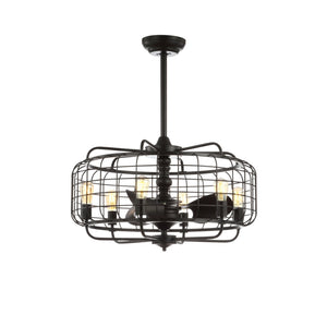 Safavieh LARSIN, LARSIN 30-Inch Black Iron Ceiling Fan with 6 Black Blades for Modern Style and Efficient Airflow CLF1007A