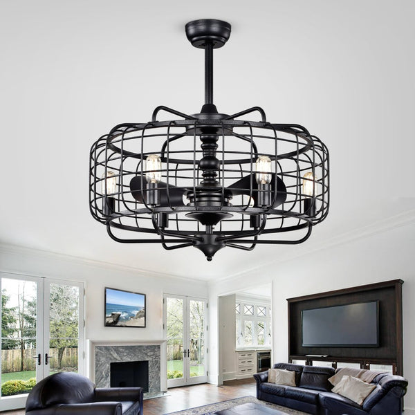 Safavieh LARSIN, LARSIN 30-Inch Black Iron Ceiling Fan with 6 Black Blades for Modern Style and Efficient Airflow CLF1007A
