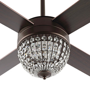 Safavieh CRISTA, 52-Inch Ceiling Fan with Silver White Maple Blades for Stylish Airflow in Any Room Oil Rub Bronze / Clear CLF1023A