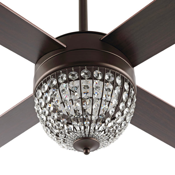 Safavieh CRISTA, 52-Inch Ceiling Fan with Silver White Maple Blades for Stylish Airflow in Any Room Oil Rub Bronze / Clear CLF1023A