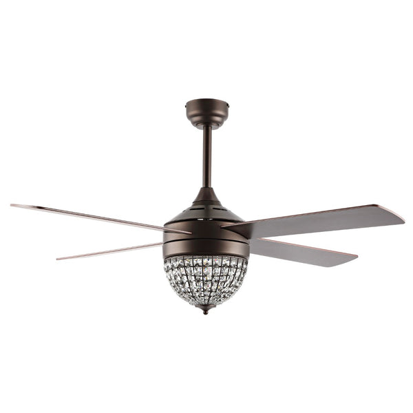 Safavieh CRISTA, 52-Inch Ceiling Fan with Silver White Maple Blades for Stylish Airflow in Any Room Oil Rub Bronze / Clear CLF1023A