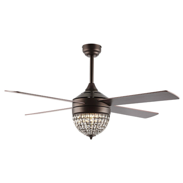 Safavieh CRISTA, 52-Inch Ceiling Fan with Silver White Maple Blades for Stylish Airflow in Any Room Oil Rub Bronze / Clear CLF1023A