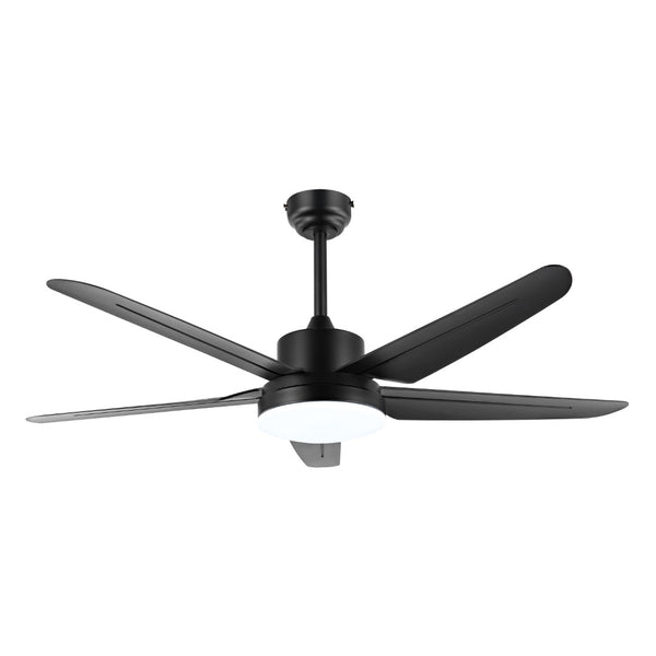 Safavieh MELESA, 52-Inch Black Iron Ceiling Fan with Integrated LED Light for Stylish Indoor Spaces CLF1027A