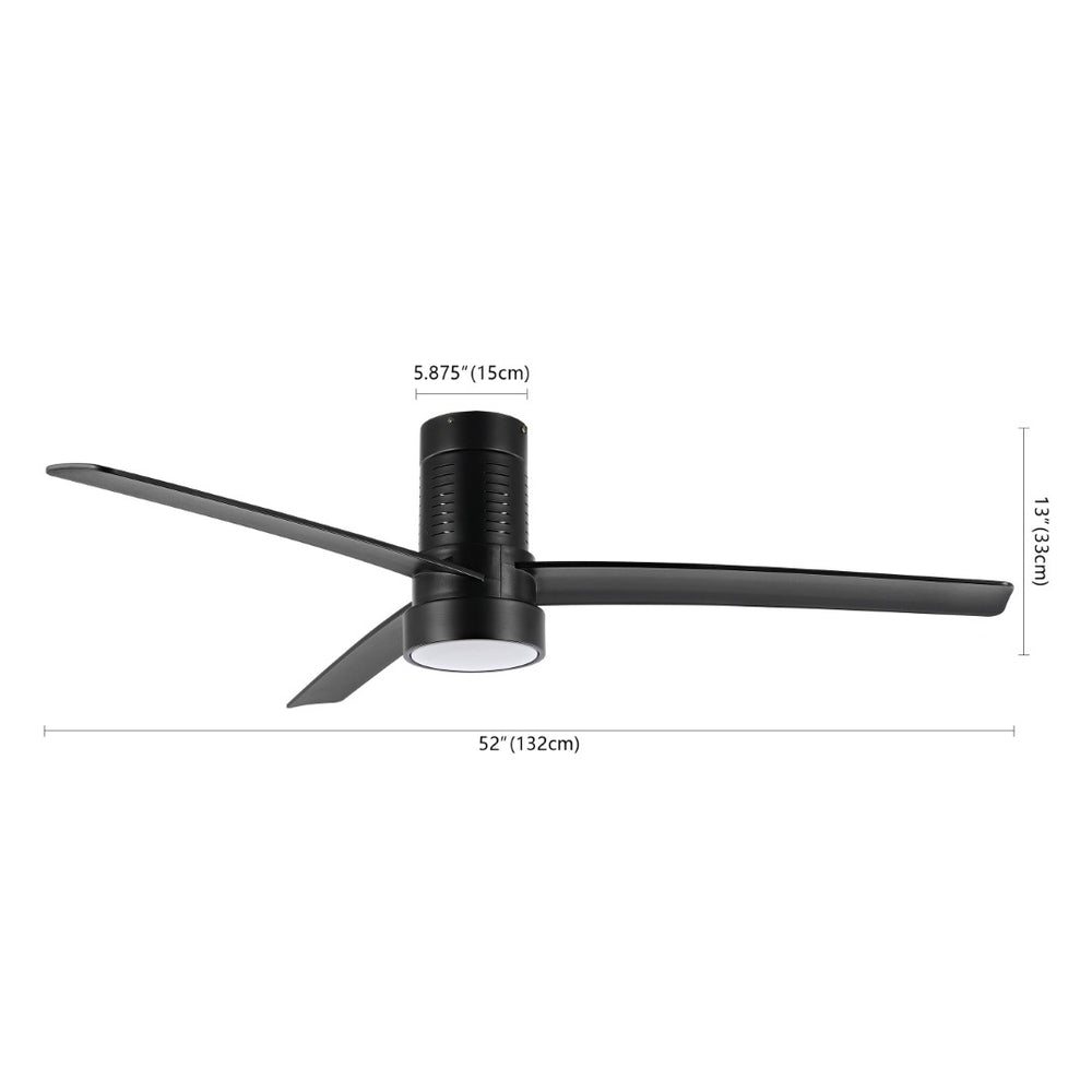 Safavieh DYLAS, 52-Inch Black Iron Ceiling Fan with LED Light, Modern Design for Comfort & Style in Any Room CLF1028A