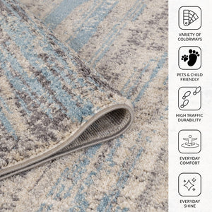Amer Rugs Clifton Modern Abstract Power-loom Area Rug - Timeless Design For Any Home Décor Style Blue Polypropylene Clf371199