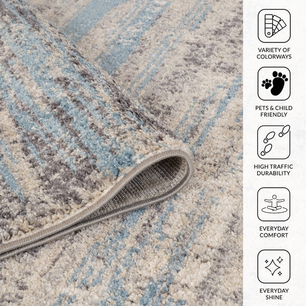 Amer Rugs Clifton Modern Abstract Power-loom Area Rug - Timeless Design For Any Home Décor Style Blue Polypropylene Clf371199