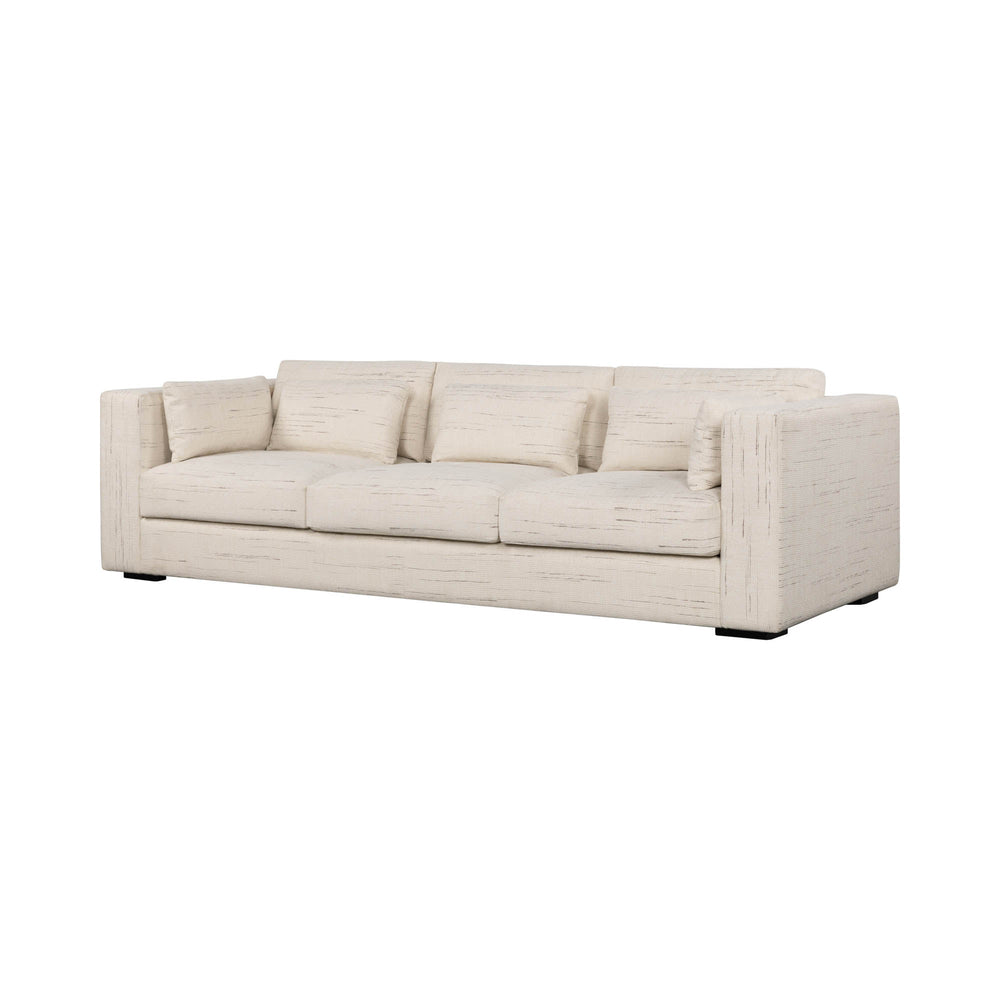 Lh Imports Las Vegas Clive Sofa - Shoji Cream, Modern Deep Seating With 5 Toss Pillows For Ultimate Comfort Beige 83% Polyester,17% Acrylic,Pine,Foam,Feather Fill,Plywood Cli-01-sc