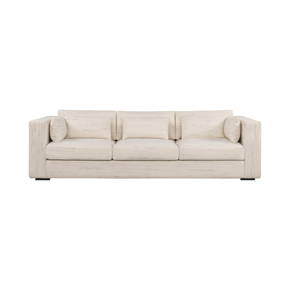Lh Imports Las Vegas Clive Sofa - Shoji Cream, Modern Deep Seating With 5 Toss Pillows For Ultimate Comfort Beige 83% Polyester,17% Acrylic,Pine,Foam,Feather Fill,Plywood Cli-01-sc