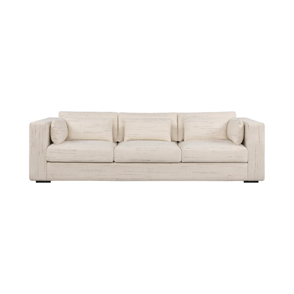 Lh Imports Las Vegas Clive Sofa - Shoji Cream, Modern Deep Seating With 5 Toss Pillows For Ultimate Comfort Beige 83% Polyester,17% Acrylic,Pine,Foam,Feather Fill,Plywood Cli-01-sc