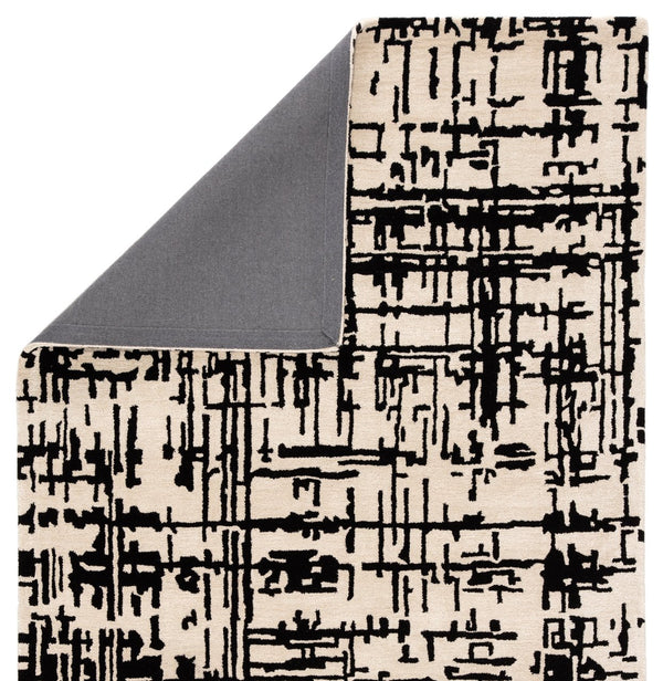 Jaipur Living Clayton Pals Cln15 Tufted Handmade 60% Wool 40% Viscose Geometric/Abstract Abstract Indoor Rug Cream, Black 60% Wool 40% Viscose, 100% Cotton Rug143931