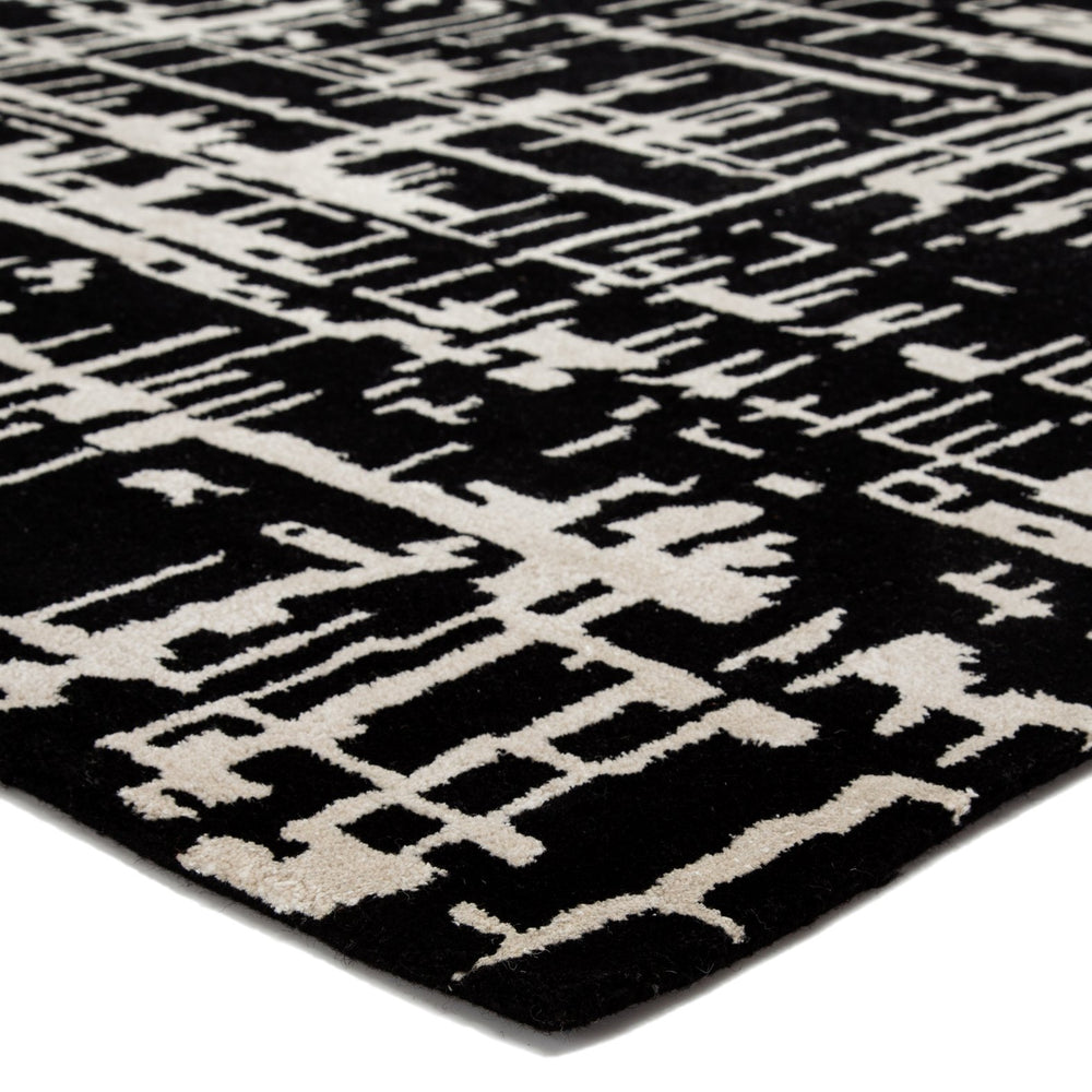 Jaipur Living Clayton Pals Cln16 Tufted Handmade 80% Wool 20% Viscose Geometric/Abstract Abstract Indoor Rug Black, Cream 80% Wool 20% Viscose, 100% Cotton Rug143935