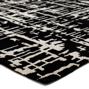 Jaipur Living Clayton Pals Cln16 Tufted Handmade 80% Wool 20% Viscose Geometric/Abstract Abstract Indoor Rug Black, Cream 80% Wool 20% Viscose, 100% Cotton Rug143935