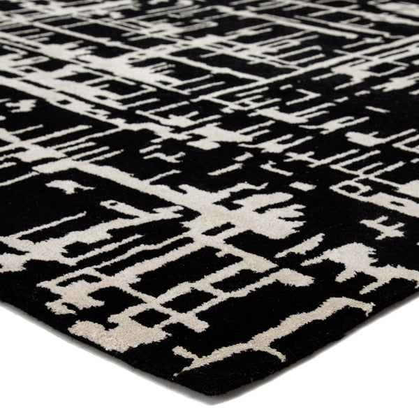 Jaipur Living Clayton Pals Cln16 Tufted Handmade 80% Wool 20% Viscose Geometric/Abstract Abstract Indoor Rug Black, Cream 80% Wool 20% Viscose, 100% Cotton Rug143935