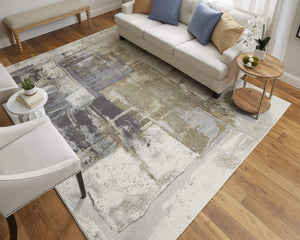 Feizy Rugs Clio Abstract Watercolor Runner Rug Power Loomed Turkish Polypropylene Hallway Accent CLO39LUFGRYMLTI1G
