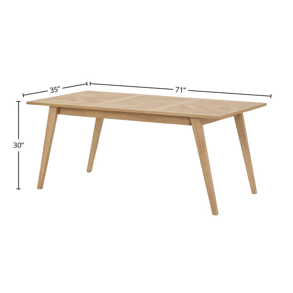 Lh Imports Colton Small Dining Table - Stylish Solid Oak Design, Seats 4-6, Perfect For Cozy Dining Spaces! Beige Solid Oak,Mdf Oak Veneer,Rubber Wood Clt011n