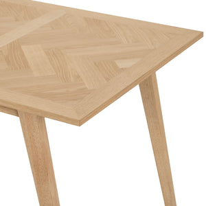 Lh Imports Colton Small Dining Table - Stylish Solid Oak Design, Seats 4-6, Perfect For Cozy Dining Spaces! Beige Solid Oak,Mdf Oak Veneer,Rubber Wood Clt011n