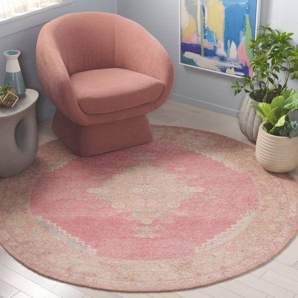 Safavieh Classic Vintage 803u Pink Dark Beige Pink ,Dark Beige 80% Pet Yarn,20% Cotton Clv803u-6r