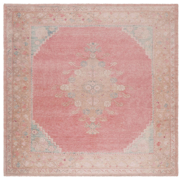 Safavieh Classic Vintage 803u Pink Dark Beige Pink ,Dark Beige 80% Pet Yarn,20% Cotton Clv803u-6sq