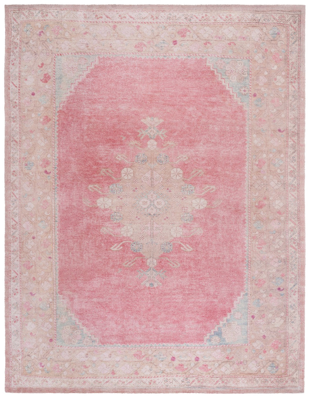 Safavieh Classic Vintage 803u Pink Dark Beige Pink ,Dark Beige 80% Pet Yarn,20% Cotton Clv803u-8