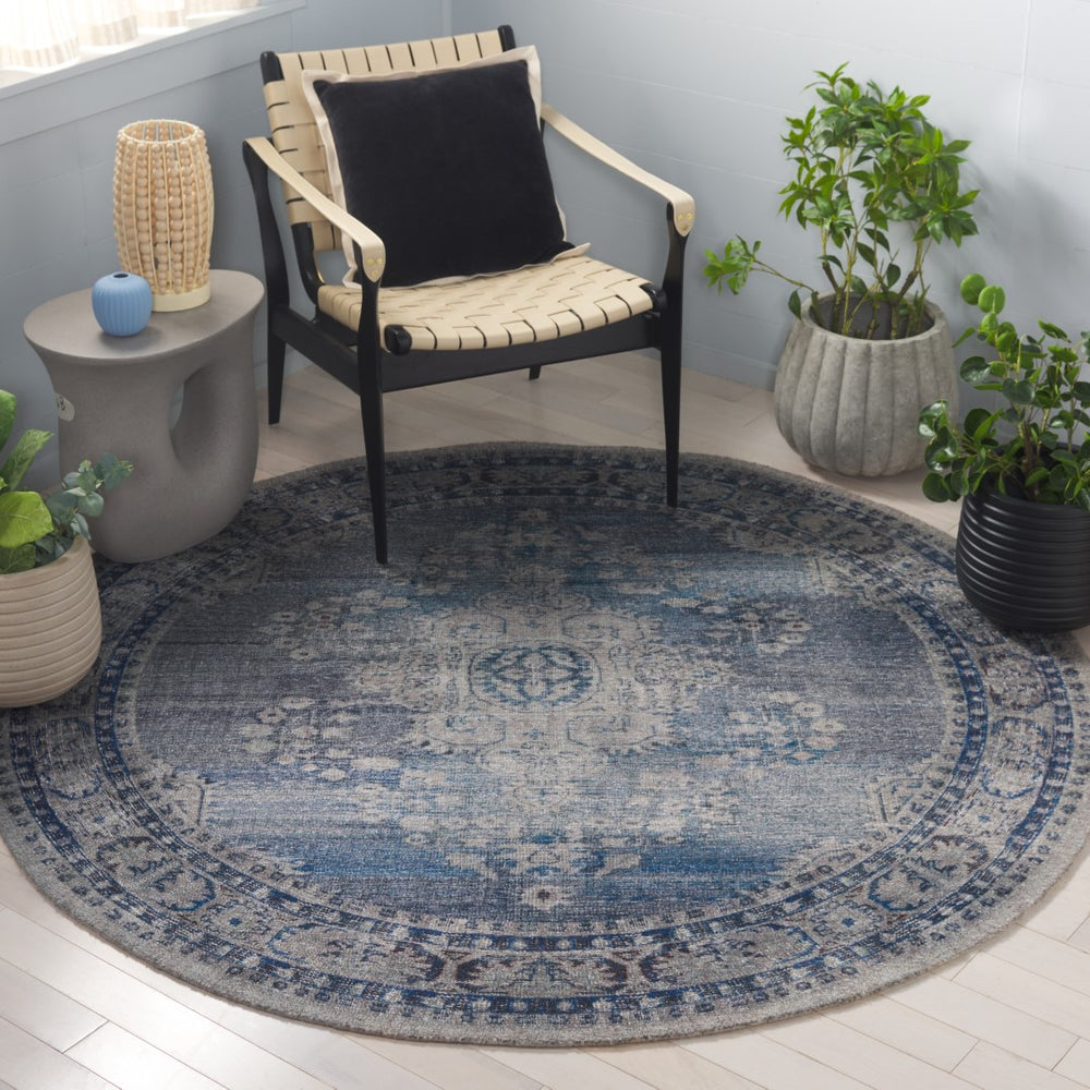 Safavieh Classic Vintage 806m Blue Grey Blue ,Grey 80% Pet Yarn,20% Cotton Clv806m-6sq