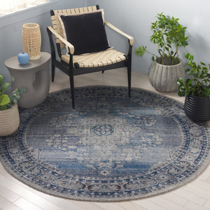 Safavieh Classic Vintage 806m Blue Grey Blue ,Grey 80% Pet Yarn,20% Cotton Clv806m-6sq