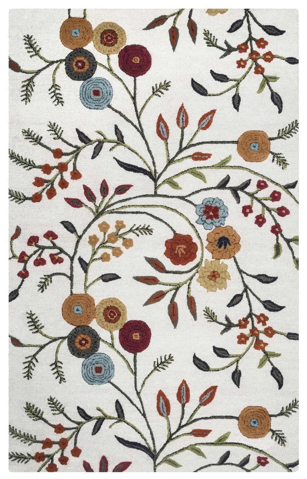 Alora Decor Charming Hand‑Tufted Wool‑Viscose Rug With Shabby Chic Floral Texture, Soft Sheen & Layered Pile 10' x 14' CHACM100100931014