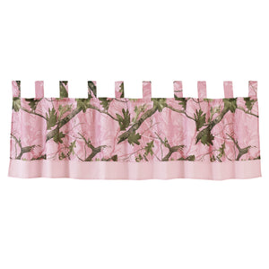 Hiend Accents Oak Camo Valance - Stylish Nature-inspired Design With Elegant Tab Top For Effortless Home Decor Pink,Green 100% Polyester Cm1002vl