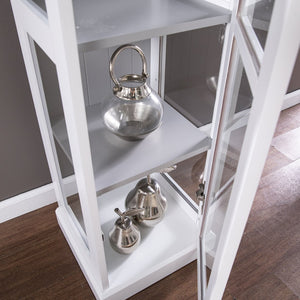 Safavieh Balterley Tall Glass Door Curio Cabinet With Six Shelves For Elegant Display WHITE CM1103524