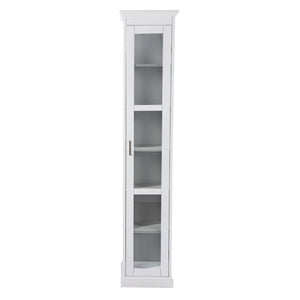Safavieh Balterley Tall Glass Door Curio Cabinet With Six Shelves For Elegant Display WHITE CM1103524