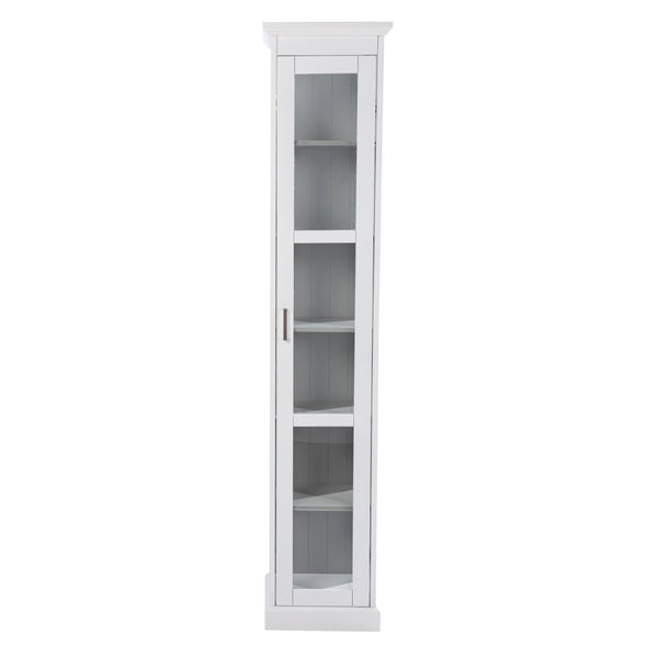 Safavieh Balterley Tall Glass Door Curio Cabinet With Six Shelves For Elegant Display WHITE CM1103524