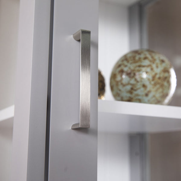 Safavieh Balterley Tall Glass Door Curio Cabinet With Six Shelves For Elegant Display GREY CM1103624