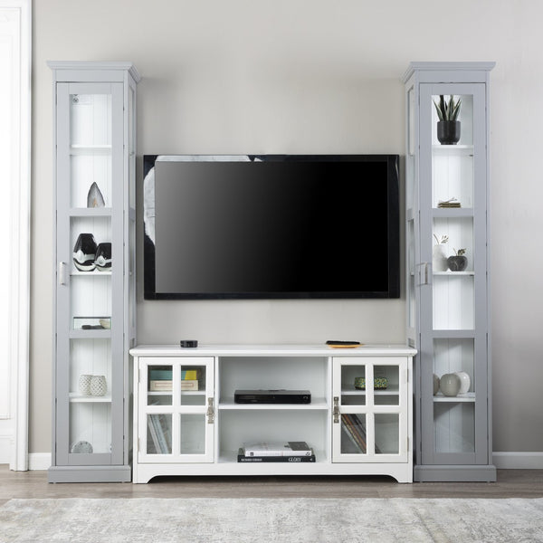 Safavieh Balterley Tall Glass Door Curio Cabinet With Six Shelves For Elegant Display GREY CM1103624